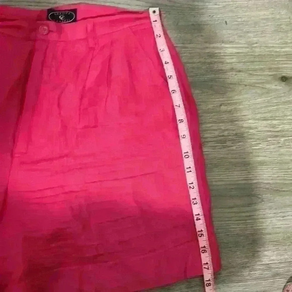 100% Linen Chelsea Cambell for Charter Club High Rise Pink Shorts Size 10 - Picture 5 of 6